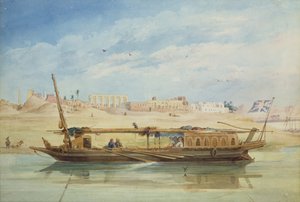 Kanga sur le Nil à Louxor - Emile Prisse d